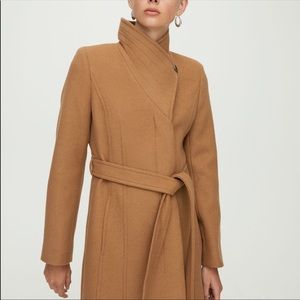 Babaton Women’s wool funnel neck coat